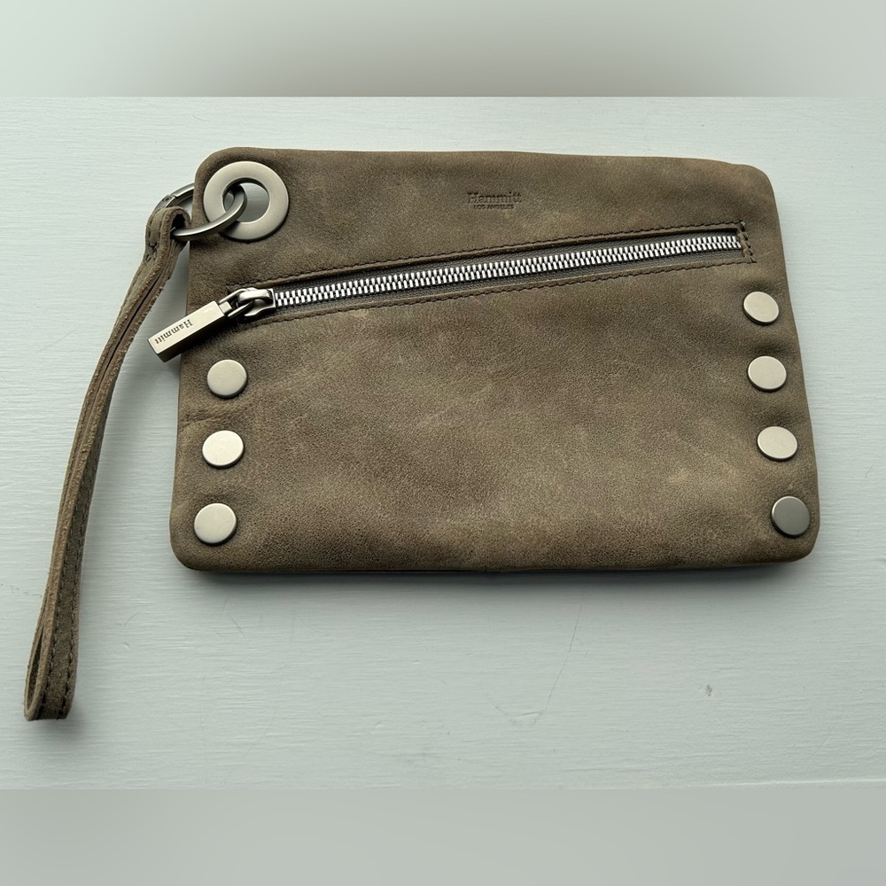 Hammitt Nash Pewter Grey Leather Crossbody Shoulder Bag Clutch **No Strap**